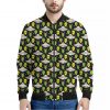 Green Alien UFO Space Print Bomber Jacket