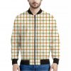 Green And Orange Tattersall Print Bomber Jacket