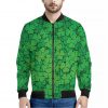 Green Clover St. Patrick's Day Print Bomber Jacket