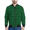 Green Leopard Print Bomber Jacket