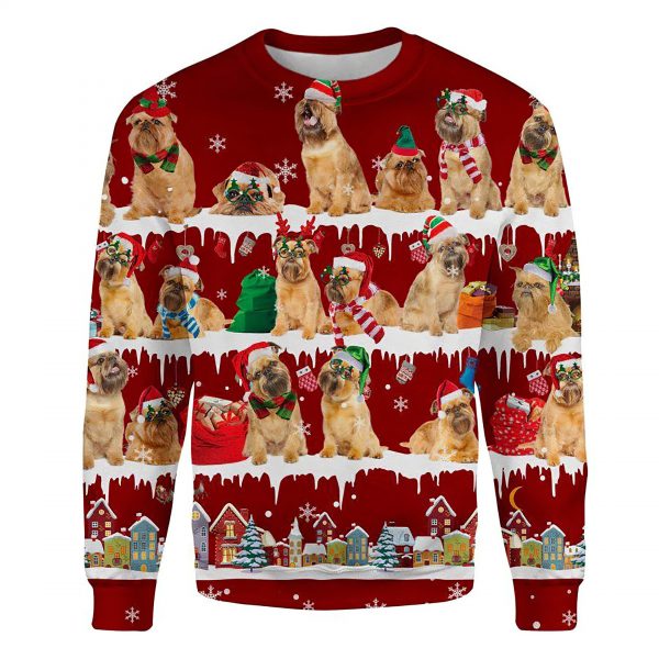 Griffon Bruxellois Snow Christmas Ugly Christmas Sweatshirt Animal Dog Cat Sweater Unisex