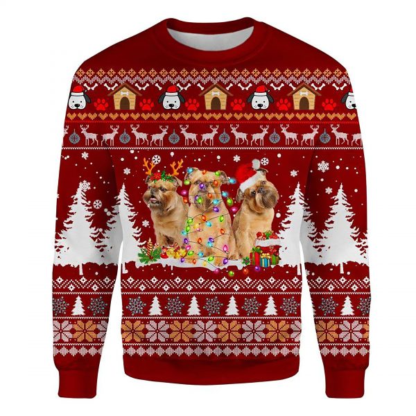 Griffon Bruxellois Ugly Christmas Sweatshirt Animal Dog Cat Sweater Unisex