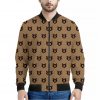 Grizzly Bear Pattern Print Bomber Jacket