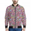 Groovy Girly Peace Pattern Print Bomber Jacket