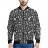 Grunge Rock And Roll Pattern Print Bomber Jacket