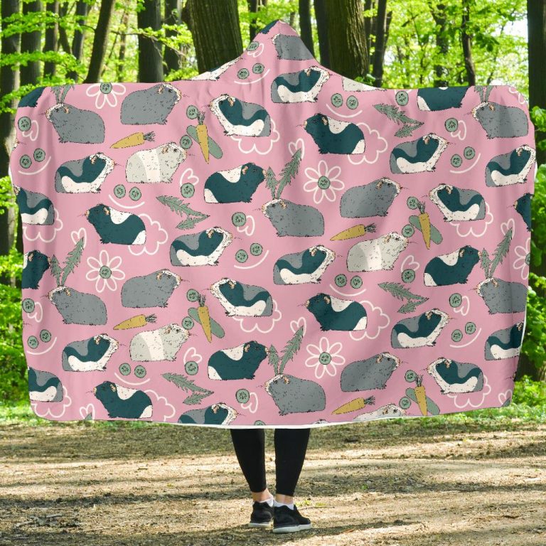 Guinea Pig Print Pattern Hooded Blanket Cloak Blanket