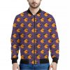 Halloween Bat And Moon Pattern Print Bomber Jacket