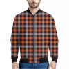 Halloween Buffalo Plaid Print Bomber Jacket