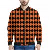 Halloween Harlequin Pattern Print Bomber Jacket