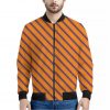 Halloween Line Pattern Print Bomber Jacket