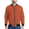 Halloween Plaid Pattern Print Bomber Jacket