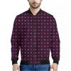 Halloween Plus And Cross Pattern Print Bomber Jacket