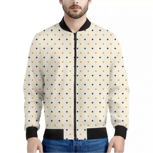 Halloween Polka Dot Pattern Print Bomber Jacket