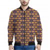 Halloween Pumpkin Pattern Print Bomber Jacket