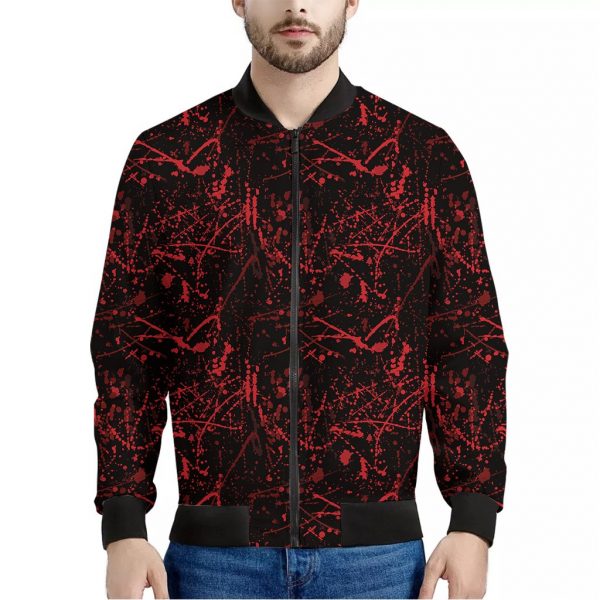Halloween Red Blood Print Bomber Jacket