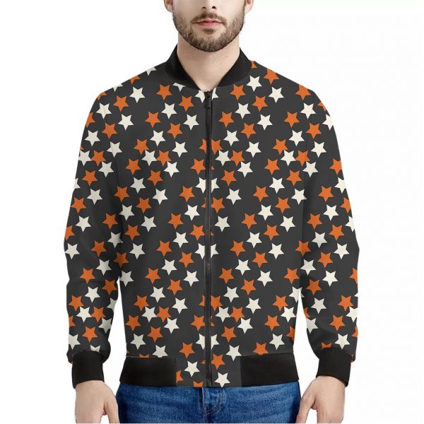 Halloween Star Pattern Print Bomber Jacket