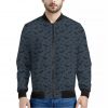 Halloween Vampire Bat Pattern Print Bomber Jacket