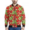 Hand Drawn Tomato Pattern Print Bomber Jacket