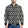 Hand Drawn Vinyl Record Pattern Print Bomber Jacket