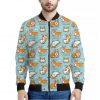 Happy Corgi Pattern Print Bomber Jacket