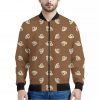 Happy Labrador Retriever Pattern Print Bomber Jacket