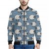 Happy Sheep Pattern Print Bomber Jacket