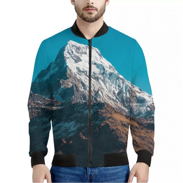 Himalaya Mountain Print Bomber Jacket