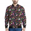 Hippie Peace Sign And Love Pattern Print Bomber Jacket