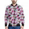 Hipster Chihuahua Pattern Print Bomber Jacket