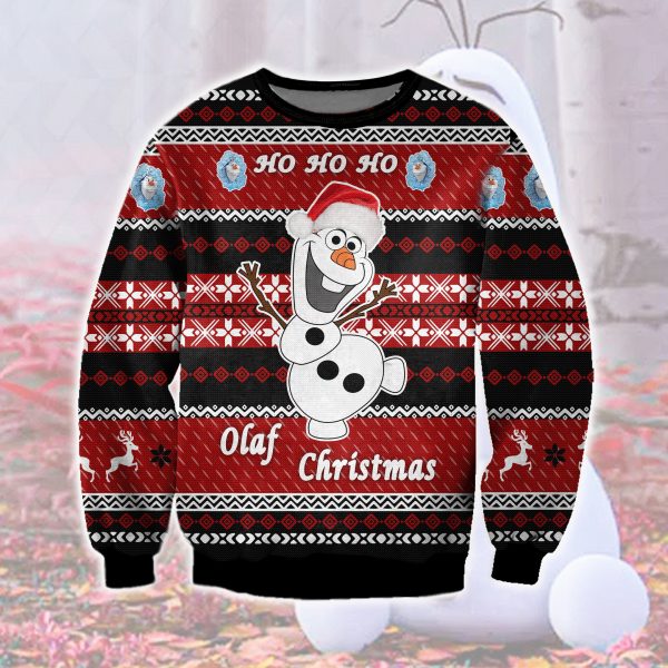 Ho Ho Ho Olaf Frozen 3D All Over Printed Ugly Christmas Sweatshirt