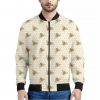 Honey Bee Hive Pattern Print Bomber Jacket