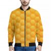 Honeycomb Pattern Print Bomber Jacket