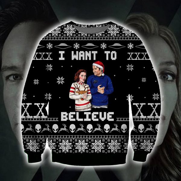I Want To Believe The X Files Ugly Christmas Sweatshirt