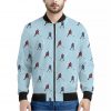 Ice Hockey Players Pattern Print Bomber Jacket
