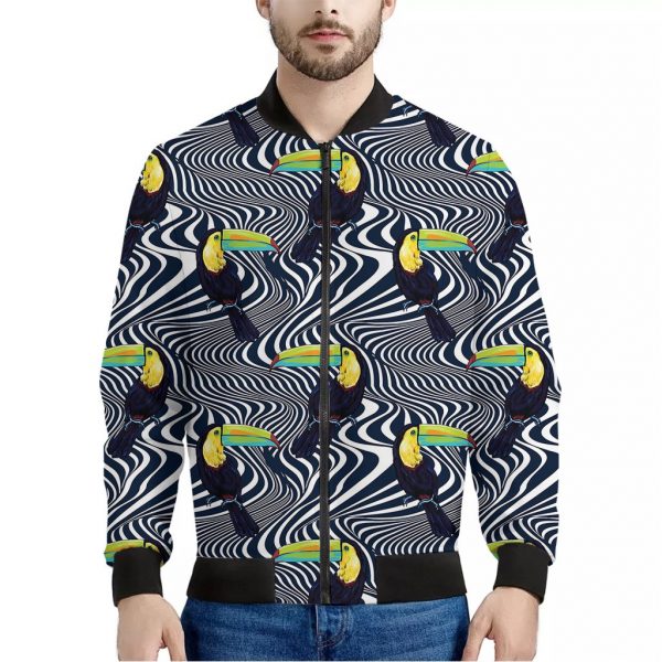 Illusion Toucan Print Bomber Jacket