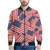 Independence Day USA Flag Pattern Print Bomber Jacket