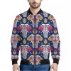 Indian Floral Elephant Pattern Print Bomber Jacket