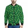 Irish Clover Saint Patrick's Day Print Bomber Jacket