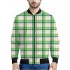 Irish St. Patrick's Day Tartan Print Bomber Jacket