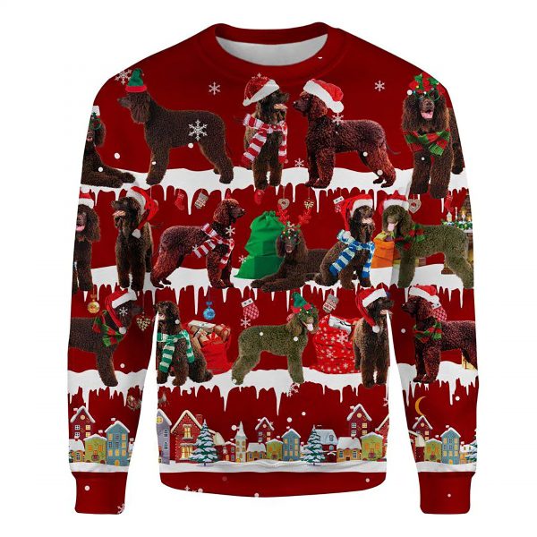 Irish Water Spaniel Snow Christmas Ugly Christmas Sweatshirt Animal Dog Cat Sweater Unisex