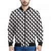 Isometric Geometric Pattern Print Bomber Jacket