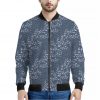 Ivy Flower Denim Jeans Pattern Print Bomber Jacket