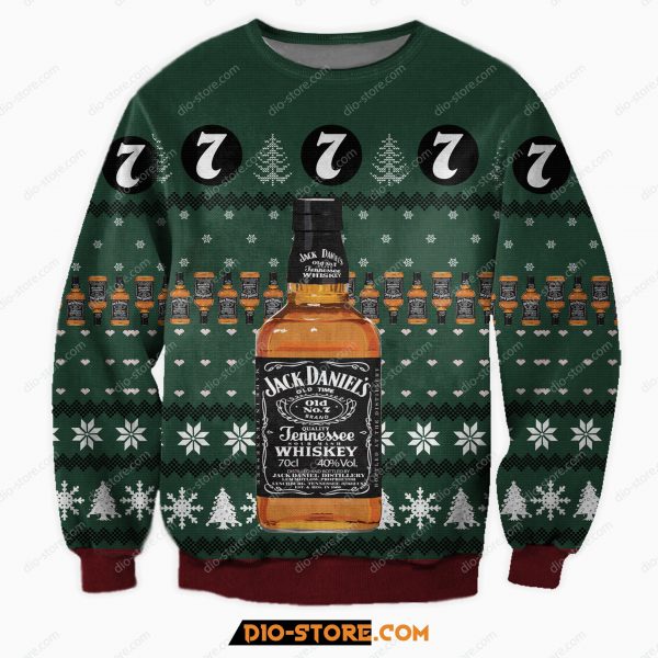 Jack Daniel'S Tennessee Whiskey Knitting Pattern 3D All Over Print Ugly Christmas Sweatshirt