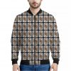 Jack Of Clubs Playing Card Pattern Print Bomber Jacket