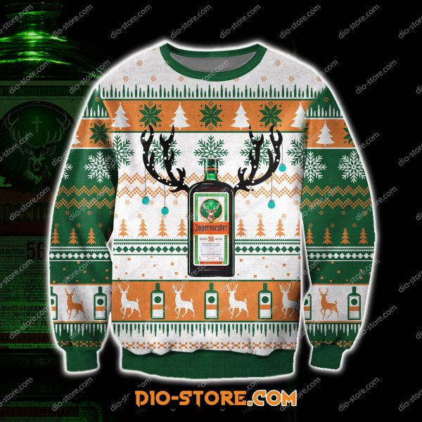 Jagermeister Knitting Pattern 3D Print Ugly Sweatshirt