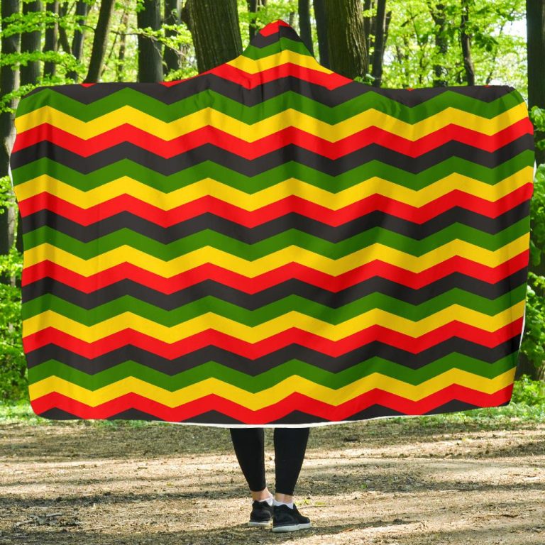 Jamaican Print Pattern Hooded Blanket Cloak Blanket