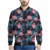 Japanese Koi And Chrysanthemums Print Bomber Jacket