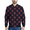 Japanese Samurai Pattern Print Bomber Jacket