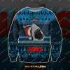 Jaws 3D Print Knitting Pattern Ugly Christmas Sweatshirt