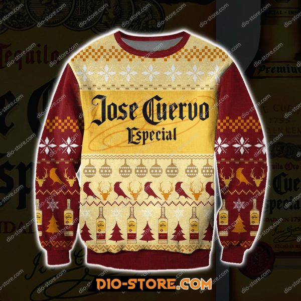 Jose Cuervo Especial Tequila Knitting Pattern 3D Print Ugly Sweatshirt